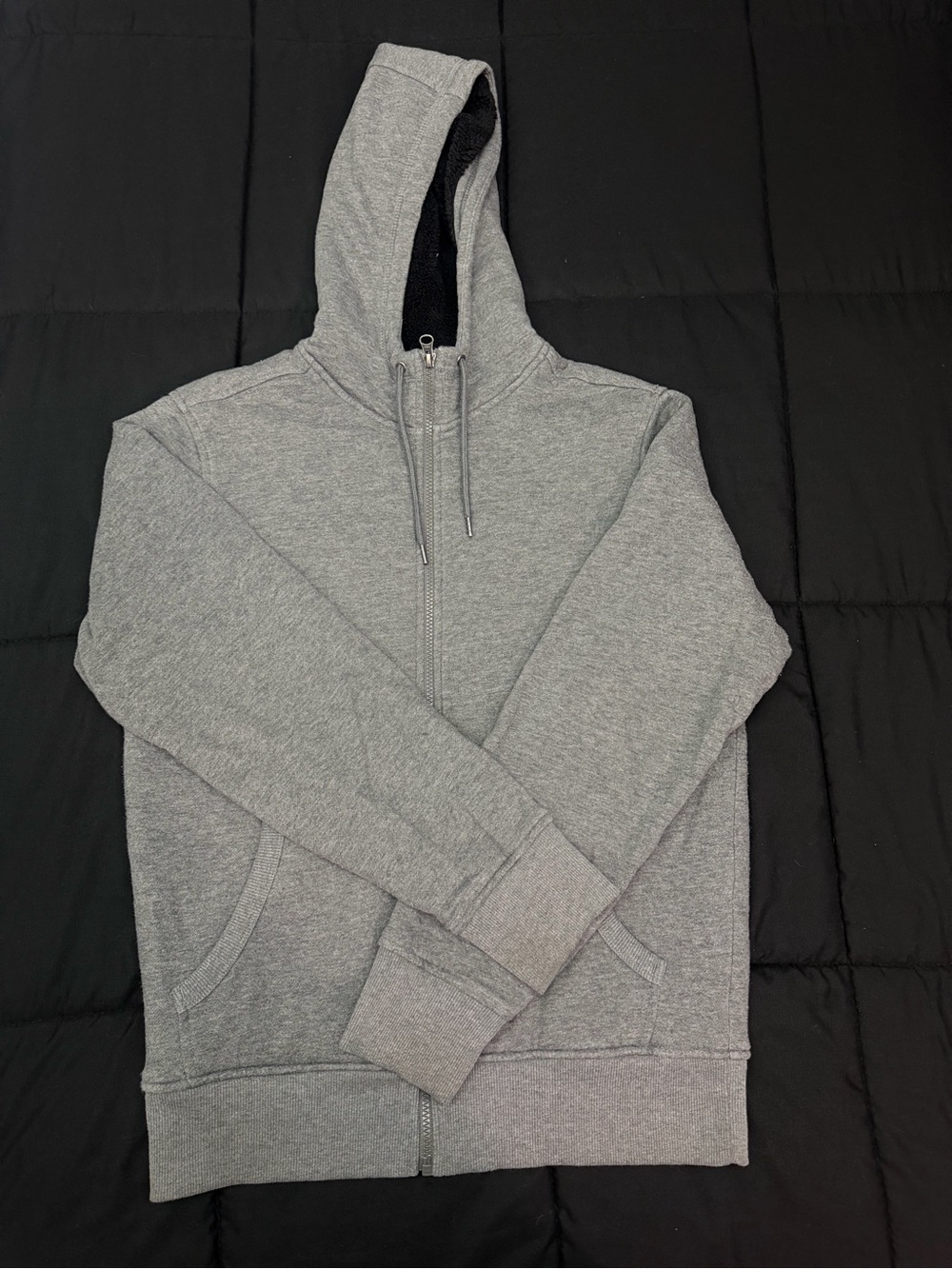 Men's Zip-Up Hoodie Sweater in Light Grey